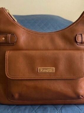 Rosetti Brown Shoulder Bag with Front Flap Pocket